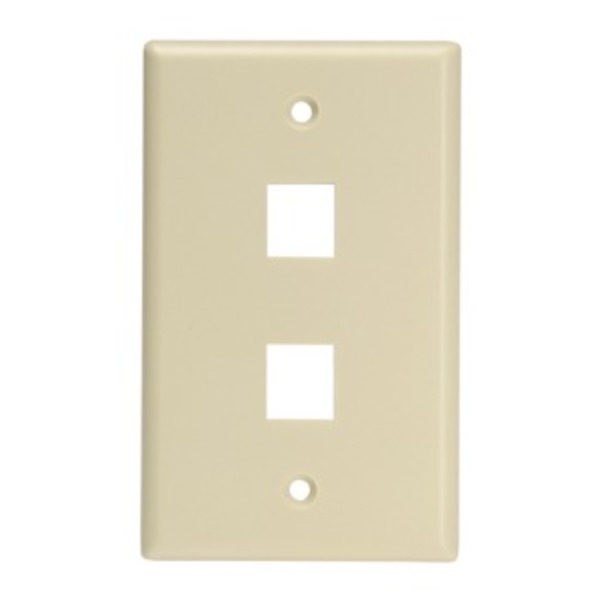 Leviton Wallplates Wp 2Port Sg Ext Iv 41080-2IL